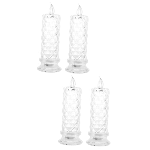 OSALADI 4stücke Elektrische Kerzen Mit Rosendesign Flackernde Dekoleuchten Für Hochzeiten Partys Geburtstagsfeiern Und Festliche Anlässe Warmes Licht Für Romantische Atmosphäre von OSALADI