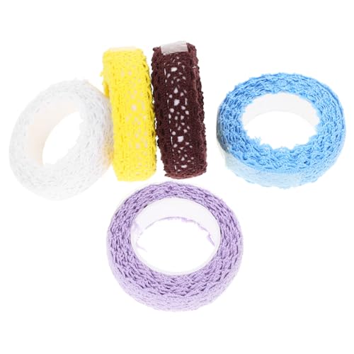 OSALADI 5 Rollen Dekoratives Spitzenband Selbstklebendes Spitzenband Kaffee Helllila Weiß Blau und Gelb Bastelband für Tagebücher Scrapbooking und Diy Projekte OSALADI 5 Rollen Dekoratives Spitzenband Selbstklebendes Spitzenband Kaffee Helllila Weiß Blau und Gelb Bastelband für Tagebücher Scrapbooking und Diy Projekte von OSALADI