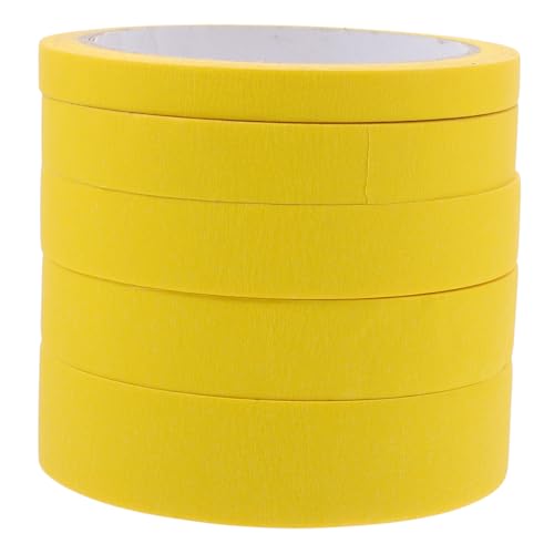 OSALADI 5 Rollen Maskierband Malerkrepp Abdeckband für Auto Möbel Reißfest Leicht Abreißbar Crepe Papier Klebeband Malerband Sprühlack Schutz Innen Außen von OSALADI