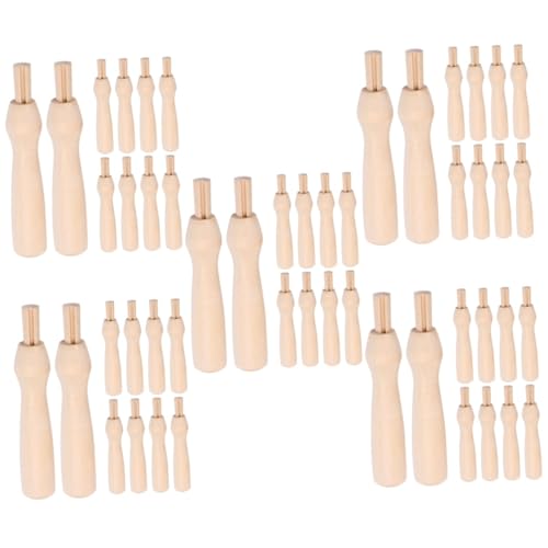 OSALADI 5 Sätze Teiliges Nadelfilzwerkzeuge Mit Ergonomischen Holzgriffen Ersatzgriffe Für Filznadeln Für DIY Handwerksprojekte Und Reparaturen Von Plüschspielzeugen 15 Stücke * 5 von OSALADI