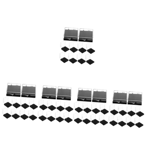 OSALADI 5 Sätze Vitrine Container Veranstalter Schmuck Geschenkbox Brosche Aufbewahrungsorganisator Kleine Plastikkoffer Abzeichen Fall Abzeichen-Organizer Schwamm Schwarz 10 Stück * 5 von OSALADI