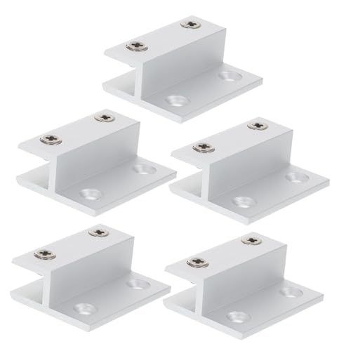 OSALADI 5 Stück Aluminium glasklemmen H form mit Doppelbohrung Verstellbare Glasregalhalter für Glas Rostfrei Hitzebeständig Einfache Wandmontage für Spiegel Acryl Werbetafeln von OSALADI