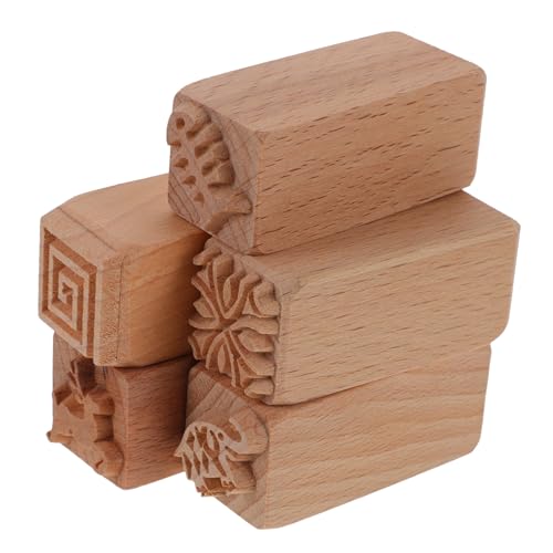 OSALADI 5 Stück Teiliges Holz Mondkuchenstempel Handgefertigte Backform für DIY Kuchen Vielseitig für Kekse Gelee und Bastelprojekte Leicht zu Reinigen und Platzsparend von OSALADI