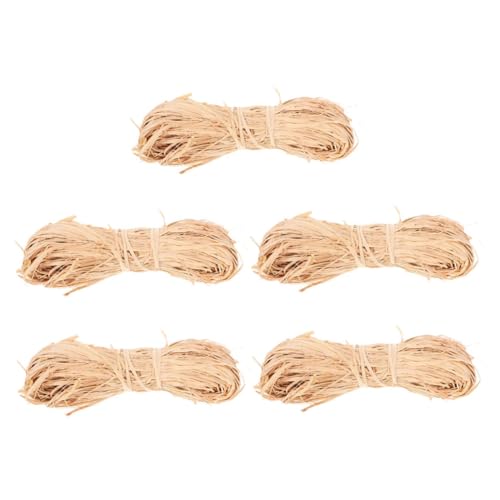 OSALADI 5 Stück Teiliges Natur Raffia Bastband pro Vielseitiges Bastband aus Natürlichem Raffiagras für DIY Floristen Blumensträuße Geschenkverpackung Kreative Bastelprojekte und von OSALADI