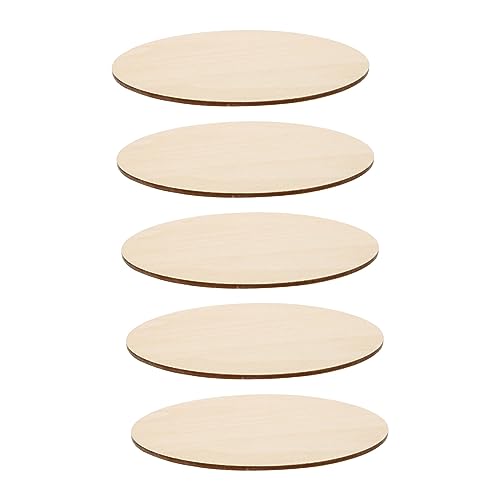 OSALADI 5 Stück Unvollendete Holzscheiben Runde Holzplatten für Diy Bastelprojekte Malen und Dekoration Dicke von OSALADI