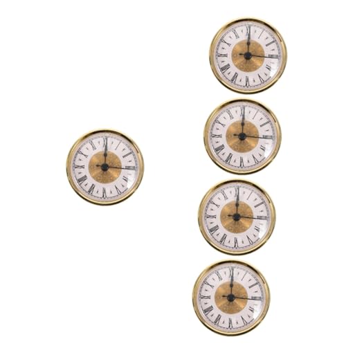 OSALADI 5 Stück Vintage-Uhr Digitale Wanduhr Uhren für Wohnzimmer Kalender Zahlen Uhrwerk Retro Uhr Retro Styles Uhr Einsetzen Retro-cade DIY-Uhrenkopf runder eingelegter Uhrenkopf Plastik von OSALADI