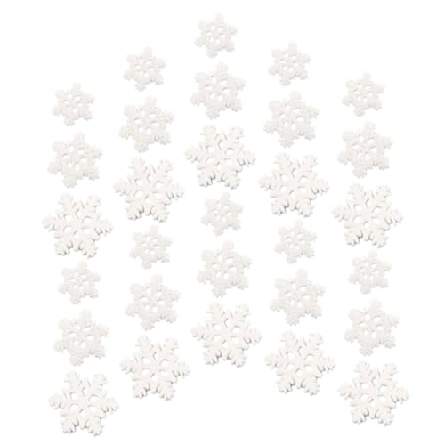 OSALADI 50 Stück Schneeflockenschmuck Handwerk Blau schmücken klein weihnachtsdeko Mini-Schneeflocke Schneeflocke mit Weihnachtsmotiv Festdeko selber Machen Harz Weiß von OSALADI