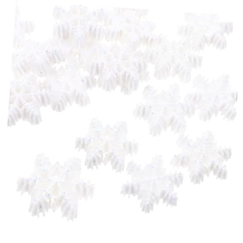 OSALADI 50 Stück Teiliges Xmas Mini Schneeflocken Langlebigem Harz Dekorative Micro Landschaftsaccessoires für DIY Weihnachtsdeko Sichere Bastelmaterialien für Festliche Tisch und von OSALADI