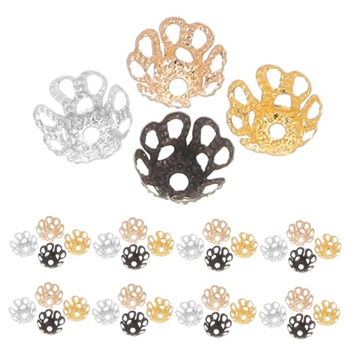 OSALADI 500 Stück Abstandsperlen Abstandshalterkappen Für Schmuck Blumenperlen-endkappen Schmuckblumenkappen Blumenperlenkappen-topper Abstandshalterkappen Für Armbänder Metall von OSALADI