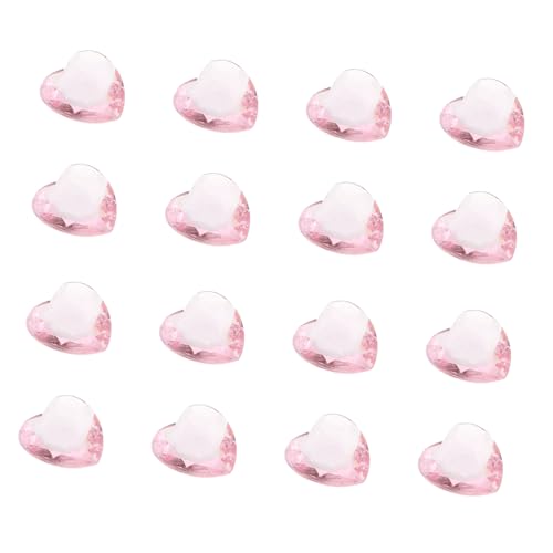 OSALADI 500 Stück DIY Herzperlen aus Langlebigem Acryl Transparente Pinke Schmuckanhänger für Originelles Basteln Einfaches Schmuckherstellen für DIY projekte und Geschenkideen von OSALADI