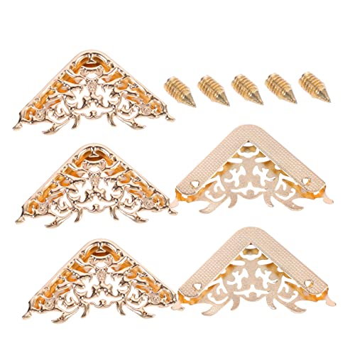 OSALADI 5stücke Handtaschen Eckenschutz Metall Ecken Protectors Für Tasche Robust Und Dekorativ Schutzvorrichtung Für Kosmetiktaschen Schmuckkästen Und Alben von OSALADI