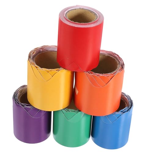 OSALADI 6 Rollen Wellenförmige Bulletin Board Bordüren Selbstklebend Bunte Pinnwand Dekoration Für Klassenzimmer Schwarze Tafel Randaufkleber In Rot Grün Gelb Orange OSALADI 6 Rollen Wellenförmige Bulletin Board Bordüren Selbstklebend Bunte Pinnwand Dekoration Für Klassenzimmer Schwarze Tafel Randaufkleber In Rot Grün Gelb Orange von OSALADI