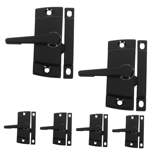 OSALADI 6 Sätze Schwarze Fenster-schnappverschluss Bolzenriegel Retro Mondgriff Schiebefenster Schloss Rechtsmontage für Verbesserte und Privatsphäre im Innenbereich von OSALADI