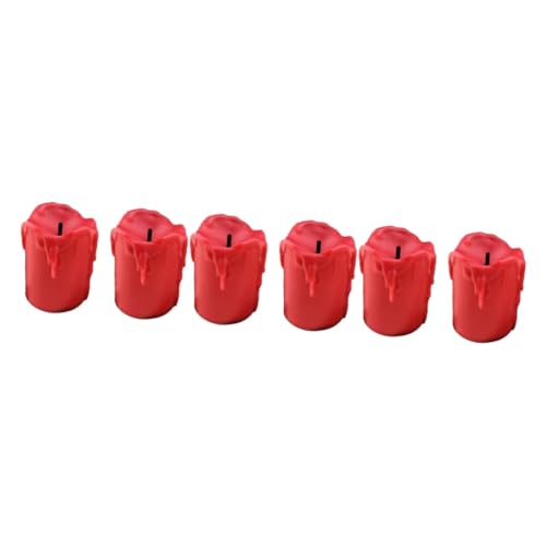 OSALADI 6 Stk Kerzenlampen Flackernde Kerze Teelichter Led Flammenlos Batteriebetriebenes Teelicht Laternendekor Kerzenhalter Docht Batterie Der Laterne Geführte Kerzenlichter Rot von OSALADI