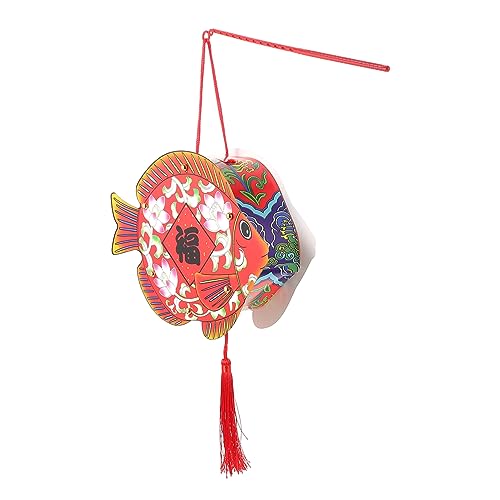 OSALADI 6 Stk Laterne Led-dekor Chinesisches Fu Hängendes Dekor Chinesische Neujahrsfischverzierung Chinesisches Neujahrsdekor Zum Aufhängen Ornament Papier Kind Karton Rot Fu-wort von OSALADI