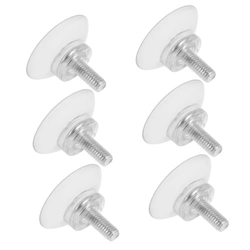 OSALADI 6 Stück PVC Saugnäpfe Transparente Saugknöpfe mit Schraube für Fenster Wände Autoscheiben Starke Haltbarkeit und Einfache Installation von OSALADI