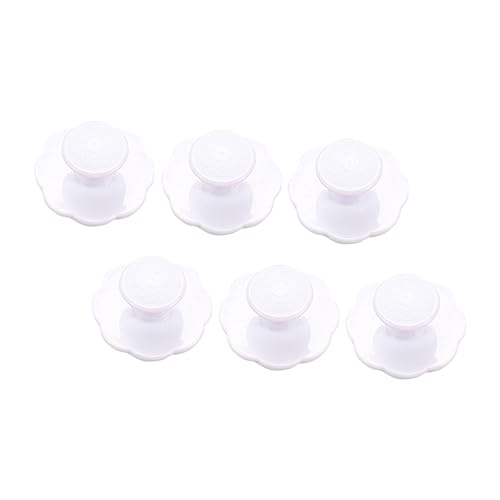 OSALADI 6 Stück Selbstklebende Bohrfreie Abs griffknöpfe für Schrank Kleiderschrank Küchenmöbel Runde Stabile Türgriffe Einfache Montage Weiß Langlebig und Modern von OSALADI