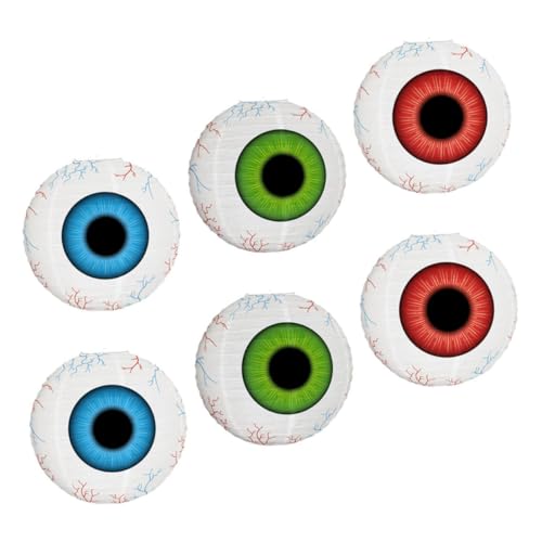 OSALADI 6 Stück Teiliges Halloween Papier-laternen mit Gruseligen Augen-designs Leichte Hängende Dekorationen für Drinnen Einfache Montage Party Festtagsbeleuchtung in Rot Blau Grün OSALADI 6 Stück Teiliges Halloween Papier-laternen mit Gruseligen Augen-designs Leichte Hängende Dekorationen für Drinnen Einfache Montage Party Festtagsbeleuchtung in Rot Blau Grün von OSALADI