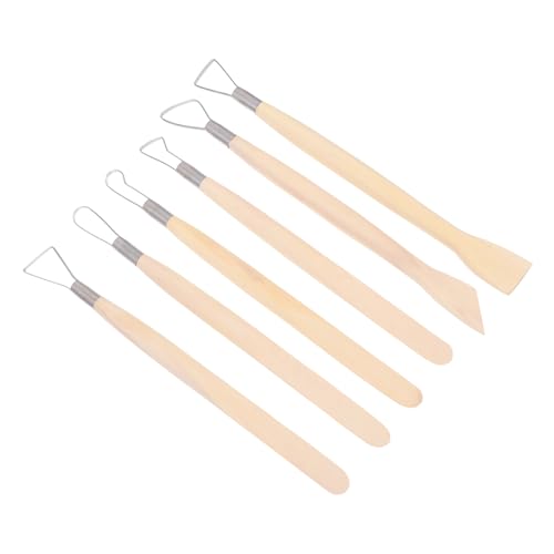 OSALADI 6 Stück Teiliges Modellierwerkzeug Set Langlebigem Polymer für Töpferarbeiten Vielseitige Sculpting Tools zum Modellieren Glätten und Schnitzen von OSALADI