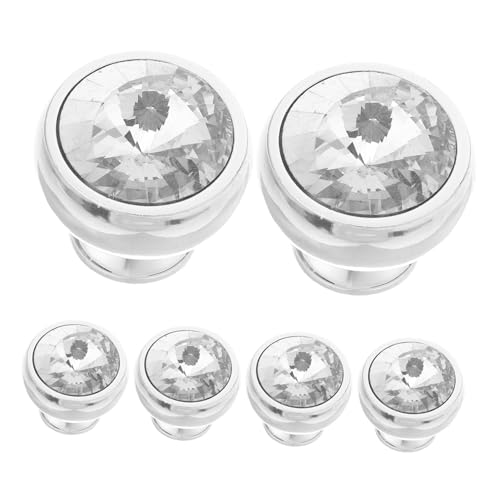 OSALADI 6 Stück Teiliges Möbelgriffe aus Klarem Glas Modernes Design Einzelnes Loch für Einfache Montage Elegante Kommoden und Küchenschrankgriffe Komfortabler Griff für Wohnzimmer und von OSALADI