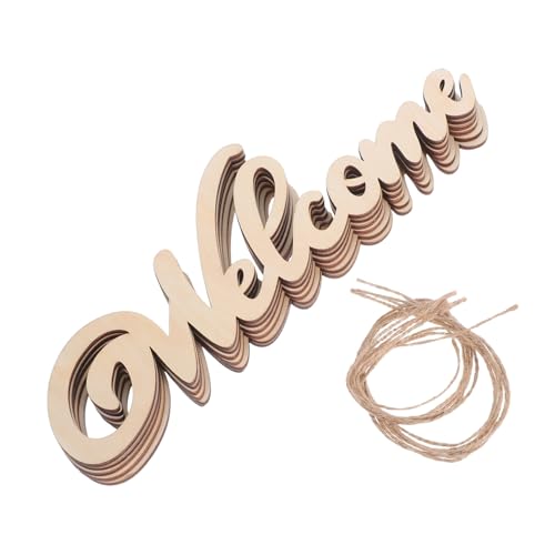 OSALADI 6 Stück Teiliges Rustikales Holz-willkommensschild mit Natürlicher Maserung Einfach Aufzuhängen Vielseitig für Tür Wand Veranda Dekoratives Holzschild für Zuhause Laden Restaurant von OSALADI