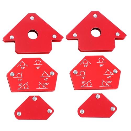 OSALADI 6 Stück Teiliges Schweißmagnet Set Starker Haltekraft mit Mini Magnethaltern für Winkelpositionierung Vielseitig Einsetzbar für Professionelles und Heimschweißen in Rot von OSALADI