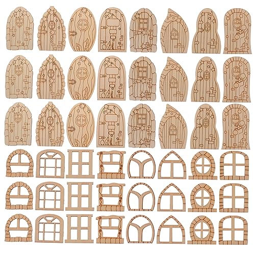 OSALADI 64Stücke Holz Feentüren Unlackierte DIY Garten Dekoration für Feenhäuser Mini Holz Türen und Fenster Zubehör für Kreative Bastelprojekte OSALADI 64Stücke Holz Feentüren Unlackierte DIY Garten Dekoration für Feenhäuser Mini Holz Türen und Fenster Zubehör für Kreative Bastelprojekte von OSALADI