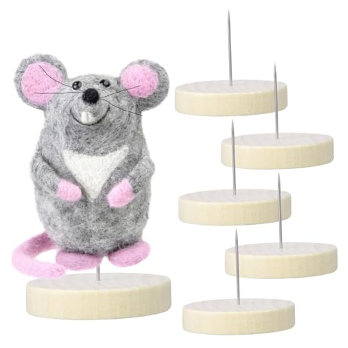 OSALADI 6satz Filztierpuppenständer Aus Metallnadeln Mit Holzsockel Multifunktionaler Puppenhalter Und Kleiner Gegenstandsdarstellung Handgefertigt Für Elegante Dekoration Und Praktische a von OSALADI