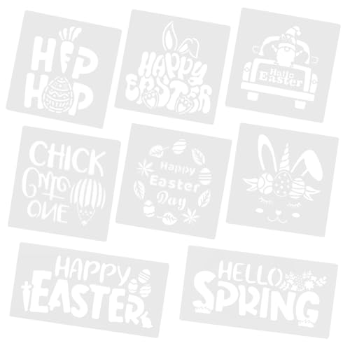 OSALADI 8 Blatt Teiliges Wiederverwendbarer Dekorativer Sprühschablonen für Ostern Vielseitige Malvorlagen für DIY Projekte Wandgestaltung und Scrapbooking Kunststoffschablonen OSALADI 8 Blatt Teiliges Wiederverwendbarer Dekorativer Sprühschablonen für Ostern Vielseitige Malvorlagen für DIY Projekte Wandgestaltung und Scrapbooking Kunststoffschablonen von OSALADI