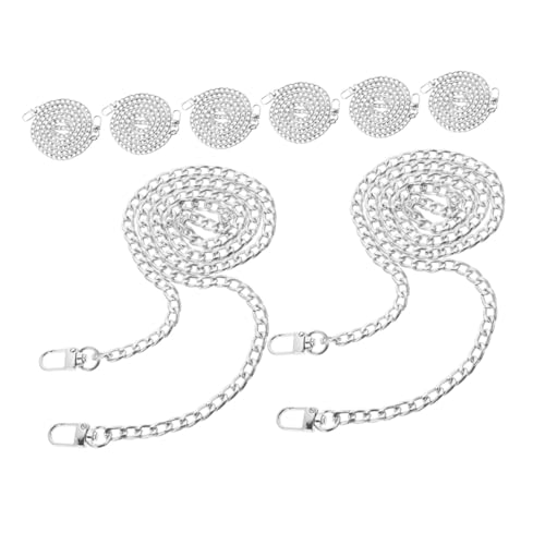 OSALADI 8 Stück Teiliges Taschenkettenset Flacher Metallriemen mit Schnallen Verstellbarer Schulter Umhängegurt für Damenhandtaschen Kompatibel mit Verschiedenen Modellen Silberfarben von OSALADI