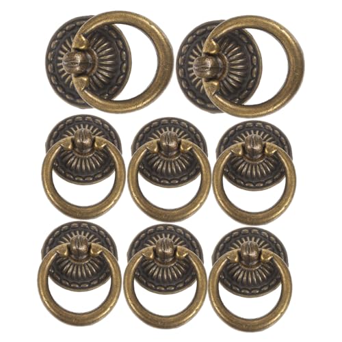 OSALADI 8 Stück Teiliges Vintage Schubladengriff Langlebiger Zinklegierung Einzelnes Loch Runde Antike Ringgriffe für Kommode Küchenschränke und Retro-möbel Einfache Montage Klassische von OSALADI