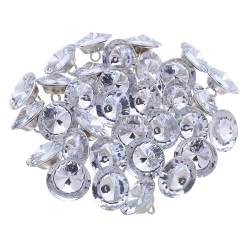OSALADI 80 Stück Teiliges Polsterknöpfe für Tufting Transparente Kristallknöpfe mit Metallöse Wiederverwendbar Glänzende Dekoration für Sofa Kopfteil und Wandgestaltung Einfache Montage von OSALADI