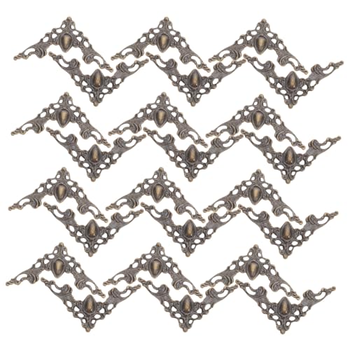 OSALADI 80 Stück Teiliges Vintage Metall Eckschutz für Scrapbooking Fotoalben Schmuckschachteln Robuste Antike Eisen-eckenschoner mit Filigranem Hohldesign Vielseitig für DIY Möbel von OSALADI