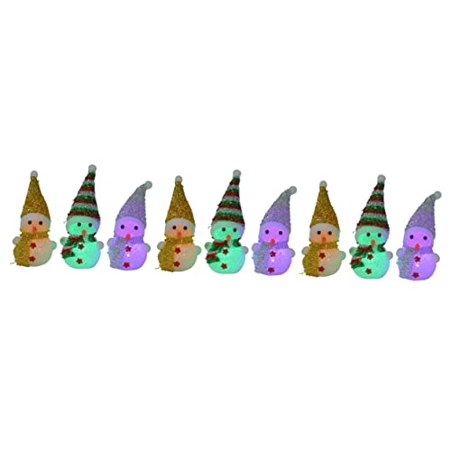 OSALADI 9 STK Mini-led-schneemann Beleuchtete Figur Urlaub Schlafzimmer Ornamente Glitzerndes Schneemannlicht Tischlampe Schneemänner Urlaub Tischdekoration Kind Scheinen Geschirr von OSALADI
