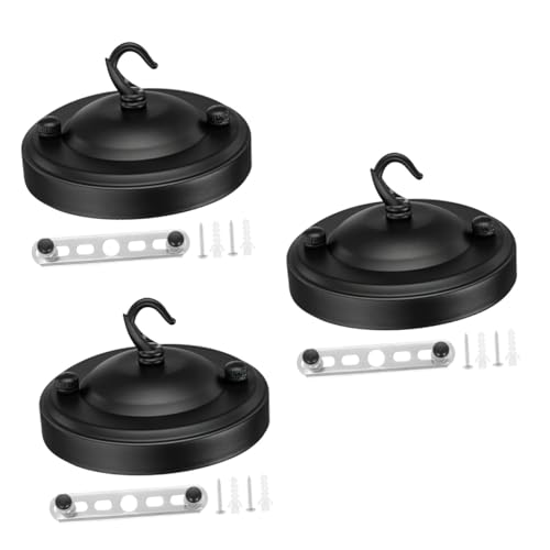 OSALADI Abdeckplatte Leuchte 3st Schwarzer Kronleuchter Lampen Schirm Befestigungsplatte Für Leuchtmittel Retro Licht Baldachin Deckenlichtplatte Leichtes Baldachin-kit Baldachin Lichter Zinklegierung von OSALADI