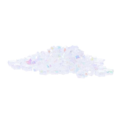 OSALADI Acrylperlen Sternform Weiß Transparent Ab Beschichtet Langlebige Diy Schmuckperlen für Armbänder Ohrringe Dekorative Spacer Beads Leicht und Tragbar von OSALADI