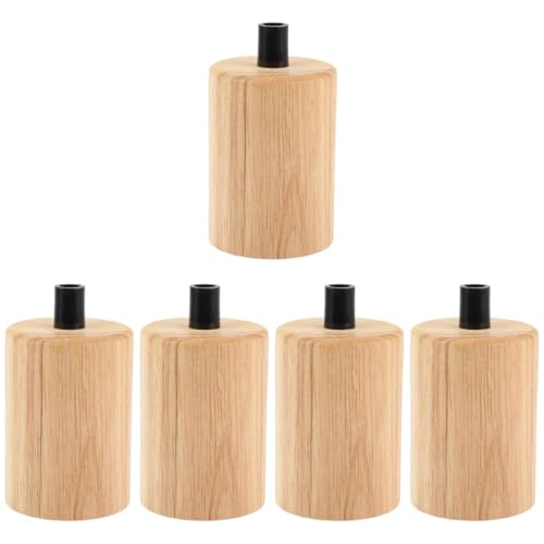 OSALADI 5 Stück Vintage Lampenfassung E27, Adapter Lampe E Hängelampe Beleuchtungsabdeckung Led-Leuchtenhalter Kronleuchter Leuchte Sockel Sockel Holz Holzfassung von OSALADI