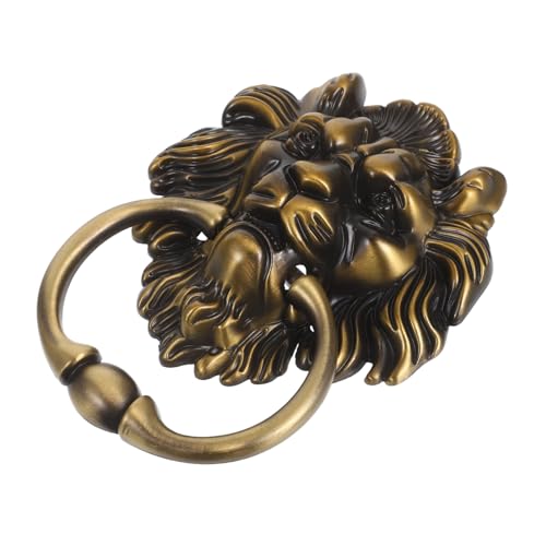 OSALADI Antiker Löwenkopf Türklopfer Vintage Türgriff mit Großem Zieh-ring Dekorativer Zinklegierung Griff für Tür Schrank Kommode Bronze Grün Patina Robust und Kratzfest OSALADI Antiker Löwenkopf Türklopfer Vintage Türgriff mit Großem Zieh-ring Dekorativer Zinklegierung Griff für Tür Schrank Kommode Bronze Grün Patina Robust und Kratzfest von OSALADI