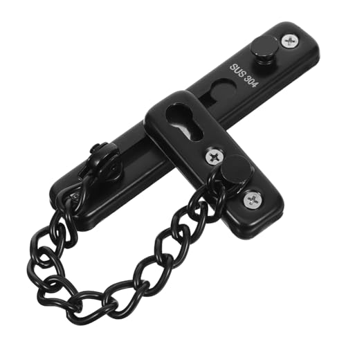 OSALADI Antitheft Türkette Edelstahl Sicherheitskette mit Schrauben Doppelverriegelung für Innenbereiche Hotels und Privathaushalte Schwarz von OSALADI