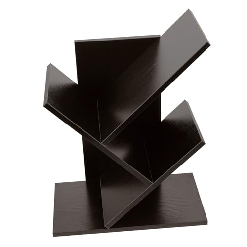 OSALADI Aufbewahrungsregal für Schallplatten Schreibtischregal Baum Bücherregal kleines Bücherregal Veranstalter Schreibtisch ablage Zeitungsständer hölzern Coffee von OSALADI