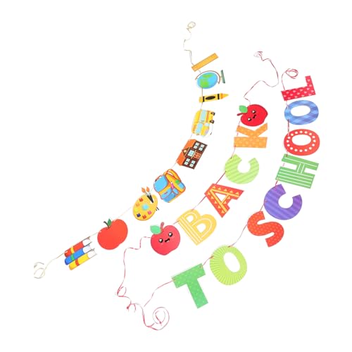 OSALADI Back To School Banner mit Alphabet Flaggen Bunte Papier Girlande für Klassenzimmer Deko Leicht zu Montieren Wiederverwendbar Willkommen zur Schulanfangsparty OSALADI Back To School Banner mit Alphabet Flaggen Bunte Papier Girlande für Klassenzimmer Deko Leicht zu Montieren Wiederverwendbar Willkommen zur Schulanfangsparty von OSALADI