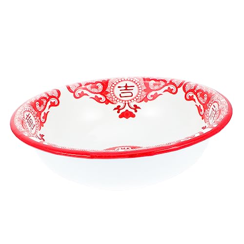 OSALADI Dickwandiges Emaille-Becken - Emaillierte Schüssel Für Suppe Salat Seife Im Vintage-Design von OSALADI