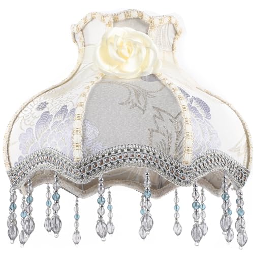 OSALADI Bedruckter Prinzessinnen-Lampenschirm Blumenlichthülle aus Stoff Stehlampenschirm lampenschirme für tischlampe warm light Vintage- Fransen Lampenschirme Boden von OSALADI