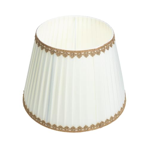 OSALADI Beiger Spitzen lampenschirm aus Stoff für Steh Tischlampen Vintage Design Schraubfassung Elegant und Langlebig Passend für Wohn Hotel Arbeitszimmerbeleuchtung von OSALADI