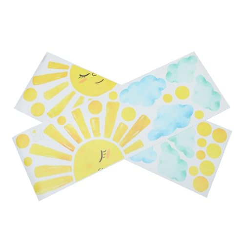 OSALADI Boho Wandtattoo Wasserfarben Sonne und Wolke Selbstklebend Langlebig Wohnzimmer Schlafzimmer Wanddekor mit Feinem Muster und Warmem Bohemian Stil OSALADI Boho Wandtattoo Wasserfarben Sonne und Wolke Selbstklebend Langlebig Wohnzimmer Schlafzimmer Wanddekor mit Feinem Muster und Warmem Bohemian Stil von OSALADI