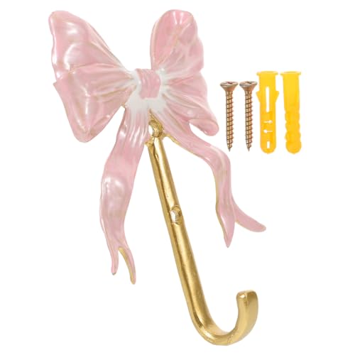 OSALADI Bow Knot Wandhaken Metall Retro Dekorativer Bogen Kleiderhaken für Mantel Hut Handtuch Badezimmer Küche Wohnzimmer Wanddeko Rosa von OSALADI
