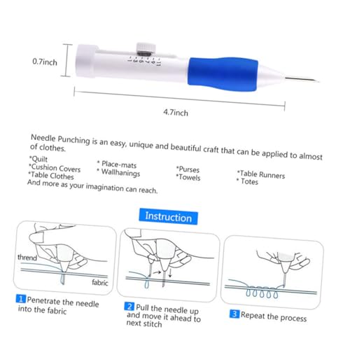OSALADI DIY Punch Needle Stickerei mit Ergonomischem Embroidery Pen für Anfänger und Erwachsene Langlebiges Handwerkszeug zum Sticken von Textilien Kissen Kleidung und Deko Komfortabel von OSALADI