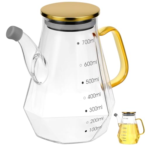OSALADI Diamantöler nicht tropfen Sauce Honigflaschen Wasserkrug aus Glas einfacher Syrup Sirup Ölausgießer Ölspender aus Glas groß Container Olekranon Olivenöl Lecythus von OSALADI