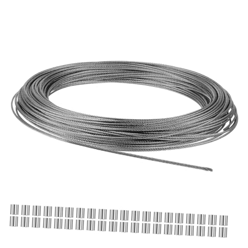 OSALADI Drahtseil mit Aluminiumhülsen Rostfreie Stahldrahtseil für Geländer Terrassen Bilderaufhängung Vielseitig Langlebig Einfache Montage für Innen und Außenbereich OSALADI Drahtseil mit Aluminiumhülsen Rostfreie Stahldrahtseil für Geländer Terrassen Bilderaufhängung Vielseitig Langlebig Einfache Montage für Innen und Außenbereich von OSALADI