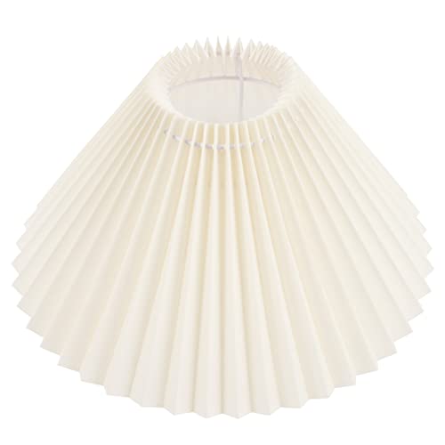 OSALADI E27 Stoff Lampenschirm Ersatz Plissee Eierschalen Lampenschirm Deckenleuchte Lampenschirm Abdeckung für Tisch Boden Kronleuchter Lampe 28X28x15cm Beige von OSALADI